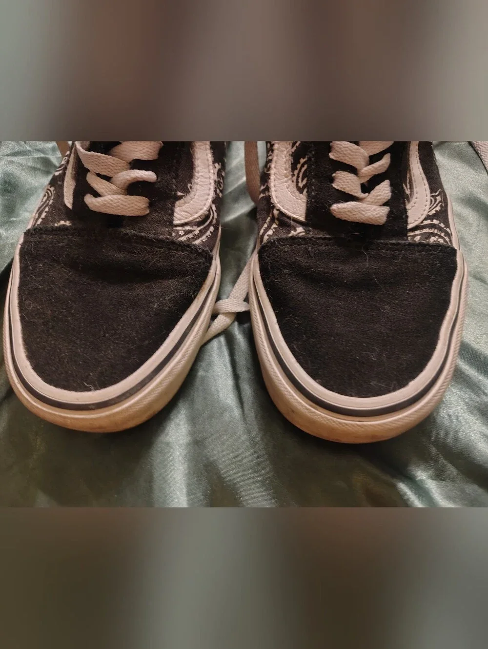 Vans Old Skool Peace Paisley Bandana Black White Low Top Skate Sneakers 8.0/9.5
